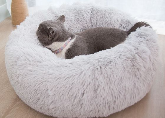 Warmer Plüsch-betten weiche Donut-Katzen-Hunde Faux-Pelz-Hundeberuhigendes Bett