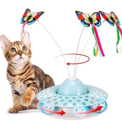 Wechselwirkende Cat Automatic Teaser u. Prüfsystem Kitten Toys With Spinning Butterfly