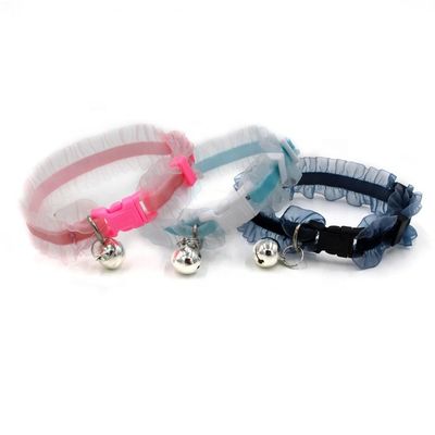 Bequeme Luxusnylonspitze justierbare Cat Dog Collars mit Bell