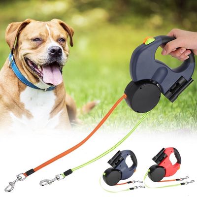 Reflektierende einziehbare Hundeverdoppelungleinen-elastischer Hochleistungsgurt mit LED-Taschenlampen-Heck-Taschen