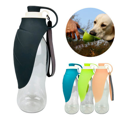 Silikon-Hundewasser-Flaschen-Hundetrinkflaschen des Blatt-580ml faltbare für das reisende Wandern