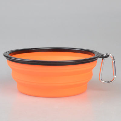 tragbare faltbare Schüssel-Nahrung- für Haustiereteller des Hund16oz mit Carabiner für reisende gehende Schoßhund-Schüssel