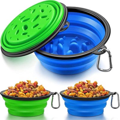 Freier langsamer einziehender zusammenklappbarer Wasser-Teller BPA für Hunde reisendes 350ml