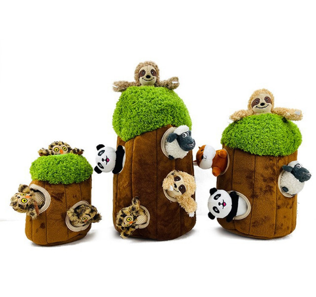 Neues Entwurfs-Haustier verwirren quietschenden weichen Plüsch-Kauen-Verstecken-Hund Toy Set