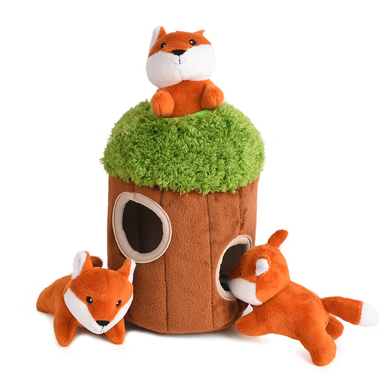 Neues Entwurfs-Haustier verwirren quietschenden weichen Plüsch-Kauen-Verstecken-Hund Toy Set