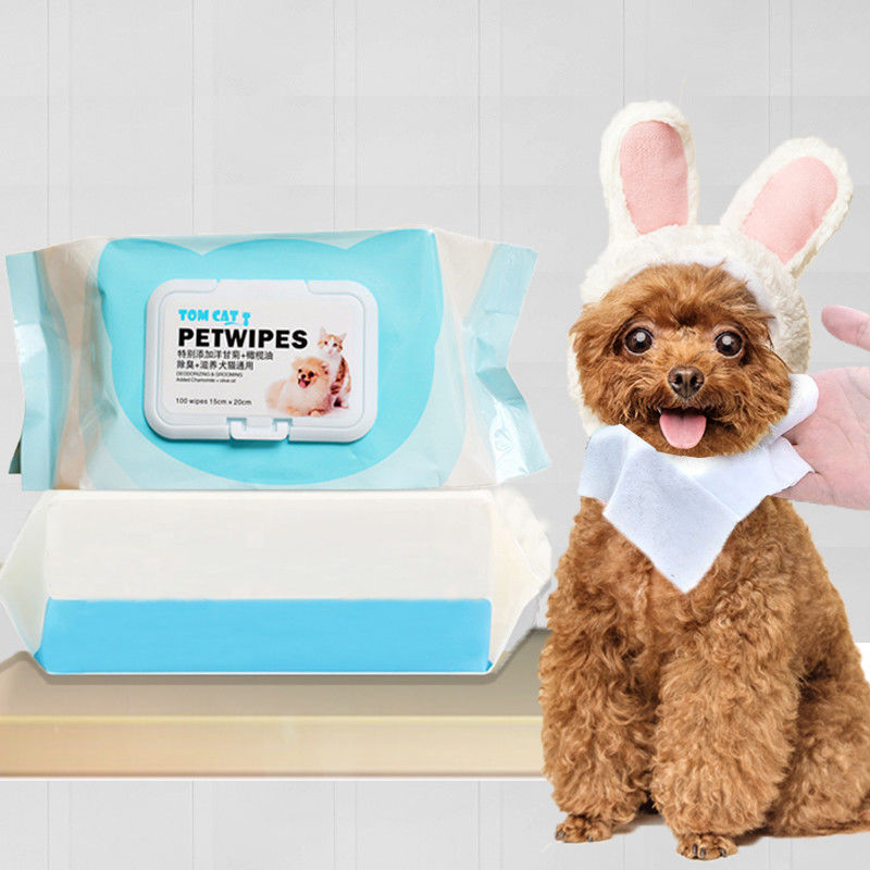 Das Haustier-Pflegen bearbeitet den nass Gewebe-Riss des Hypoallergenic Haustier-100pcs, der für Hund säubert