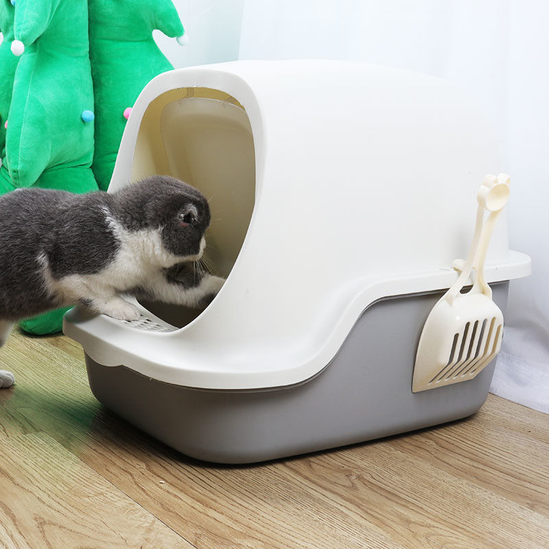 Gekapselte Cat Litter Pan Waterproof Hooded Cat Litter Box With Shovel