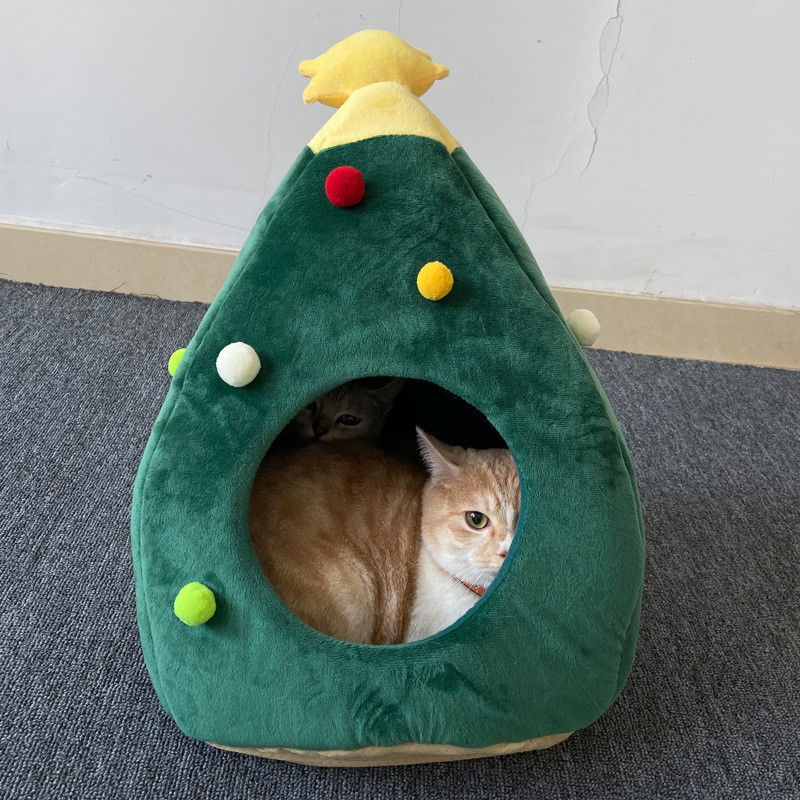 Katzen-Welpen-Bett-waschbares warmes Haustier-Bett-Luxusweihnachtsbaum Höhlen-Matte der hohen Qualität
