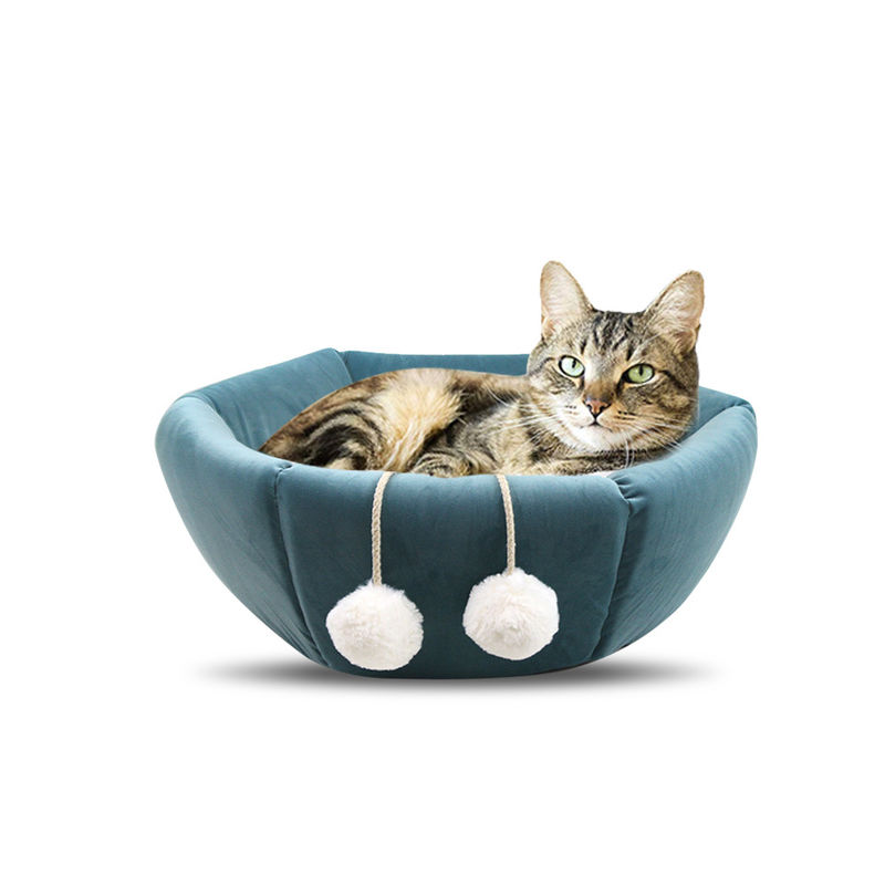 Betthöhle des faltbaren des Katzenhauses des tiefen Schlafes der runden Form 2-in-1 Katzenhaustierbetts dauerhaften breathable Hunde