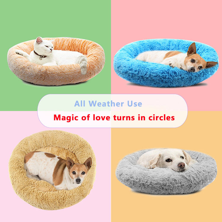 Donut-Cat Bed Faux Fur Dog-Bett für mittlerer kleiner Hundeselbsterwärmungsumarmungs-Haustier-Bett-Luxusmatte