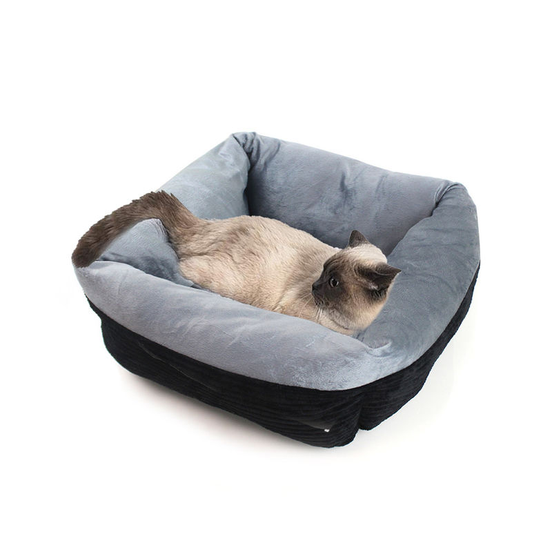 Rechteck-Plüsch-Hunde-Cat Bed Self-Warming Deep Sleep-Haustier betten Kordsamt-Haustiere betten waschbares bequemes Hundesofa