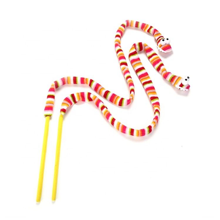 Vernehmbarer rosa Stab 113cm Schlangen-Cat Pet Toys Cat Feather-harter Nuss