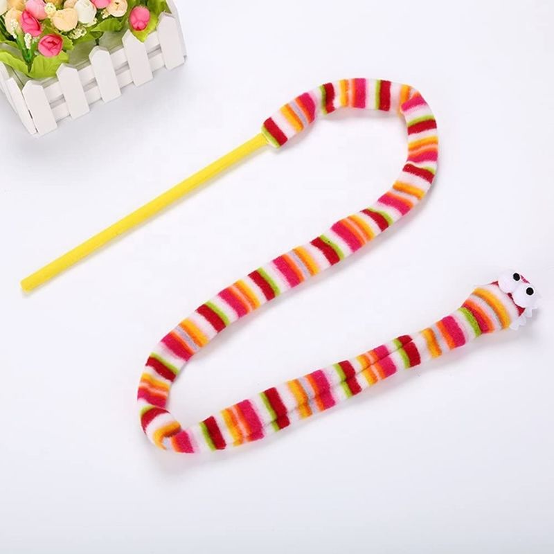 Vernehmbarer rosa Stab 113cm Schlangen-Cat Pet Toys Cat Feather-harter Nuss