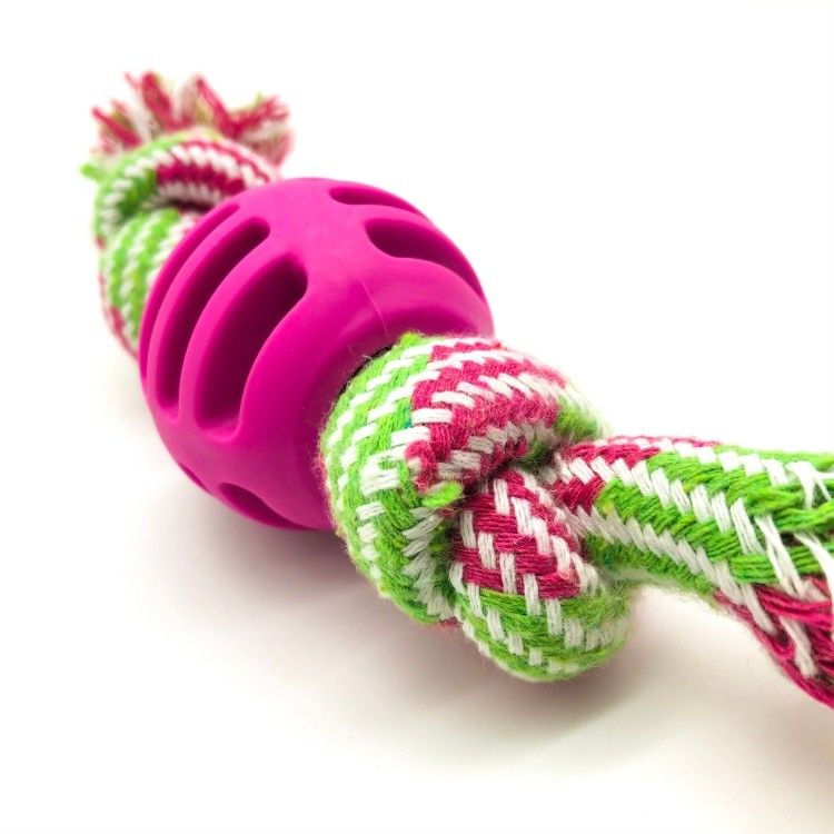 Doppelte Knoten-Baumwollwaschbarer Seil-Ball-Hund Toy Durable Rope Chew Toys 50g
