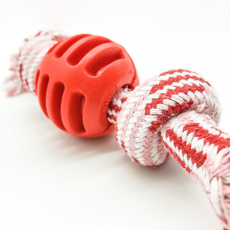 Doppelte Knoten-Baumwollwaschbarer Seil-Ball-Hund Toy Durable Rope Chew Toys 50g