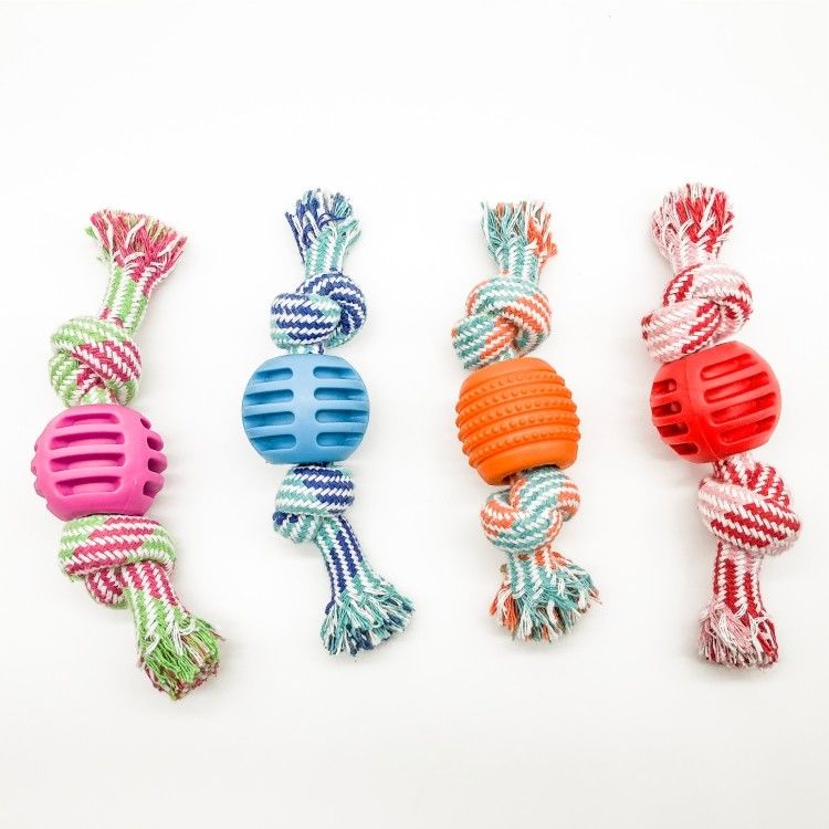 Doppelte Knoten-Baumwollwaschbarer Seil-Ball-Hund Toy Durable Rope Chew Toys 50g