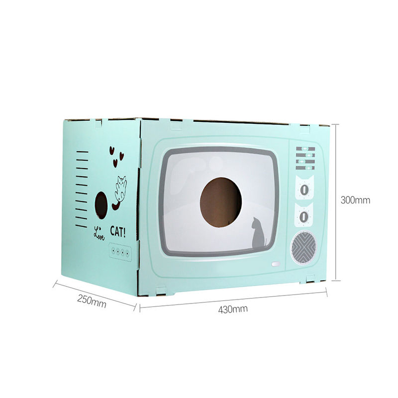 Cat House Scratcher Retro Fernsehen formen Cat Lounge mit Notizblock-Wellpappen-Höhlen-Bett Scratcher