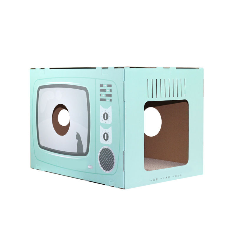 Cat House Scratcher Retro Fernsehen formen Cat Lounge mit Notizblock-Wellpappen-Höhlen-Bett Scratcher