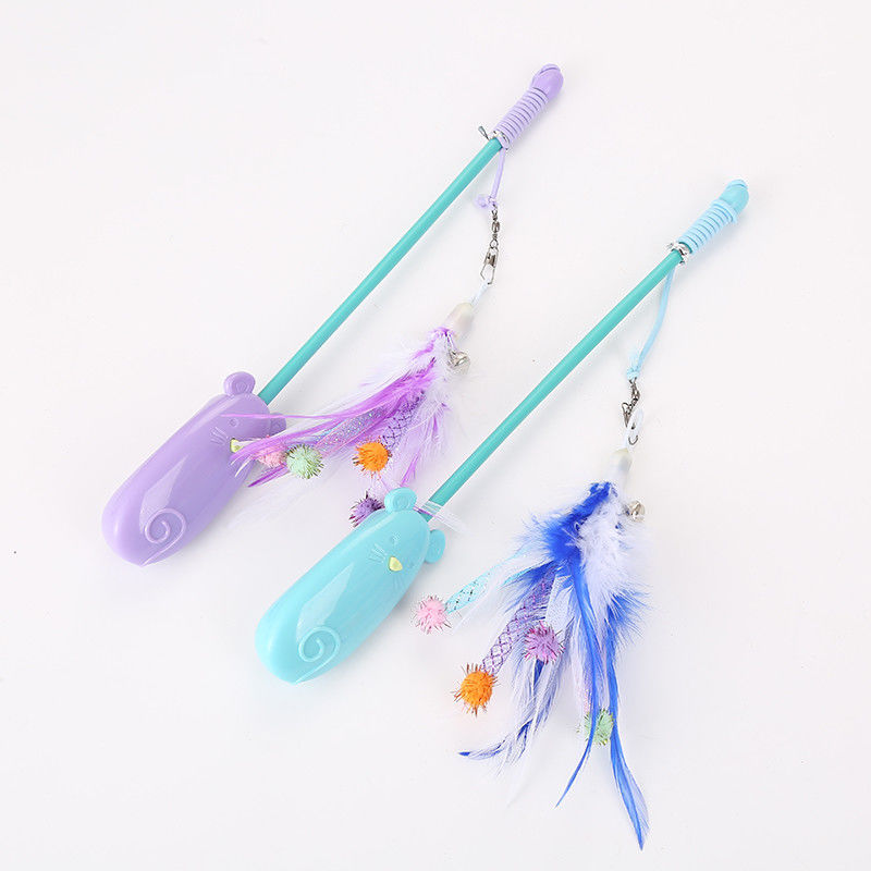 Feder lustige teleskopische Cat Toy Plastic 42g Cat Laser Teaser