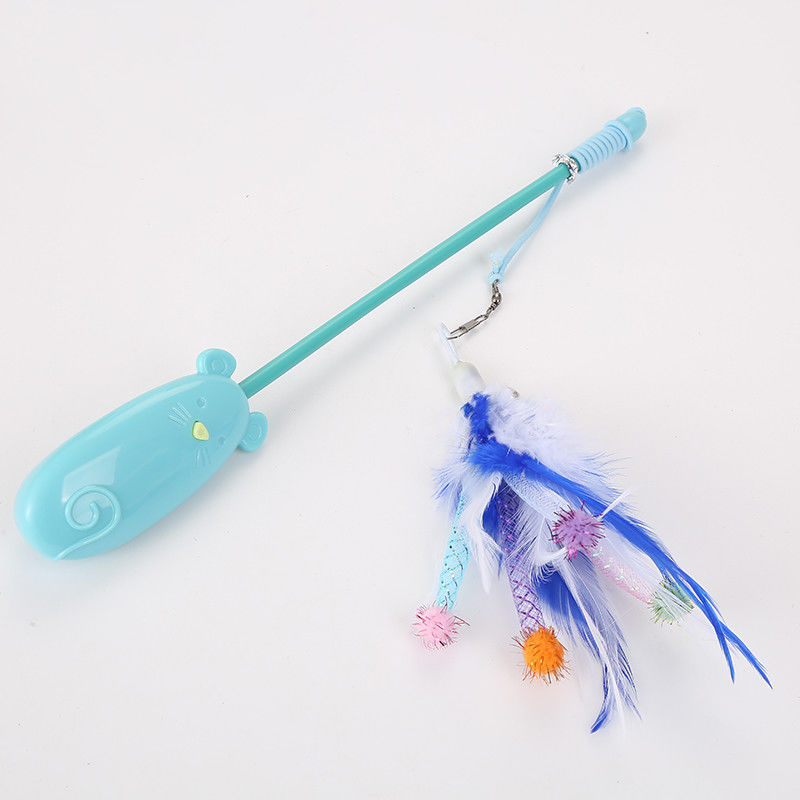 Feder lustige teleskopische Cat Toy Plastic 42g Cat Laser Teaser