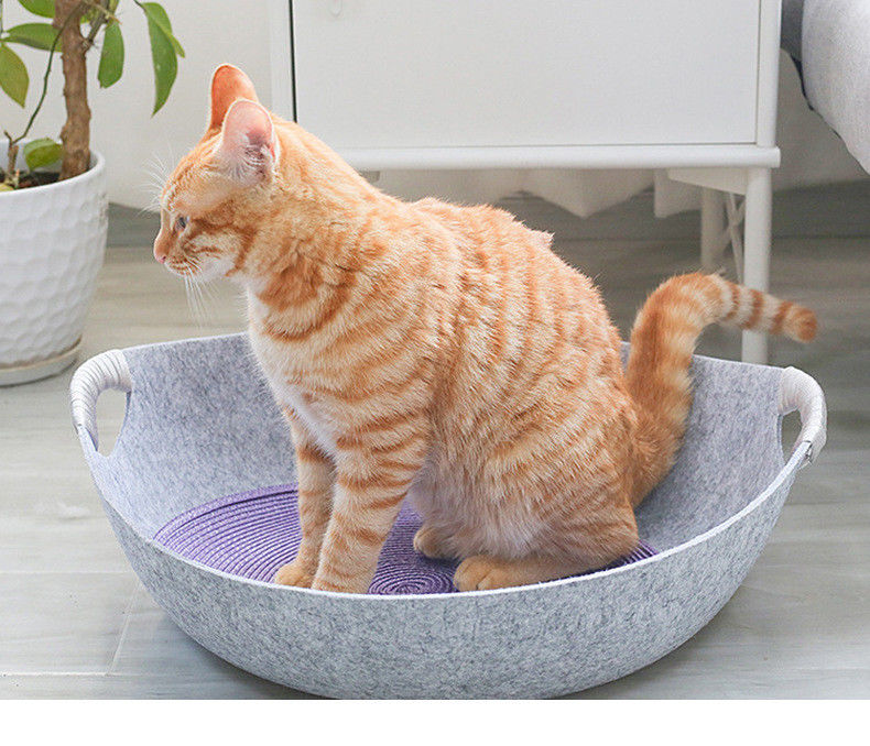 Filzkatzennest mit für Nestkatzenhundebettkatzen-Bettnest 100% des Sicherheitshaustieres rundem