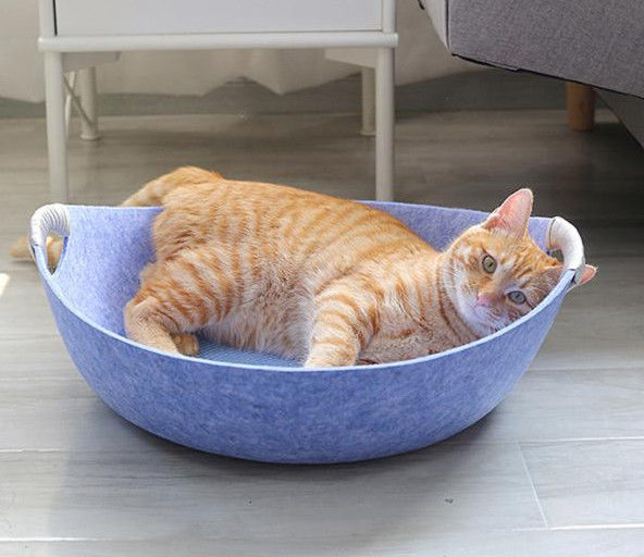 Filzkatzennest mit für Nestkatzenhundebettkatzen-Bettnest 100% des Sicherheitshaustieres rundem