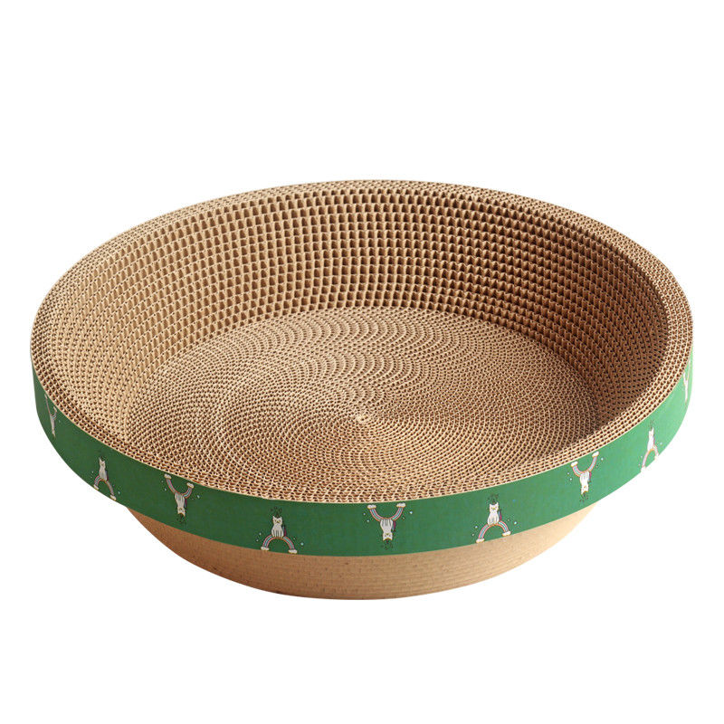 Dauerhafte runde Pappe Cat Bed Bowl Shape Corrugated Cat Scratching Pad 700g