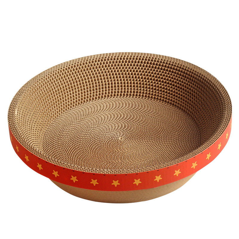 Dauerhafte runde Pappe Cat Bed Bowl Shape Corrugated Cat Scratching Pad 700g