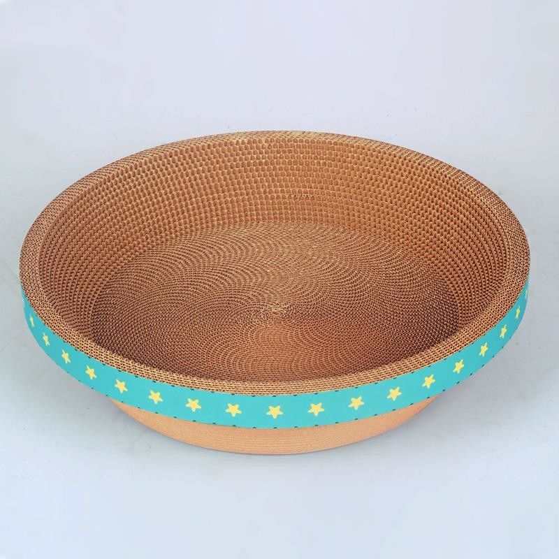 Dauerhafte runde Pappe Cat Bed Bowl Shape Corrugated Cat Scratching Pad 700g