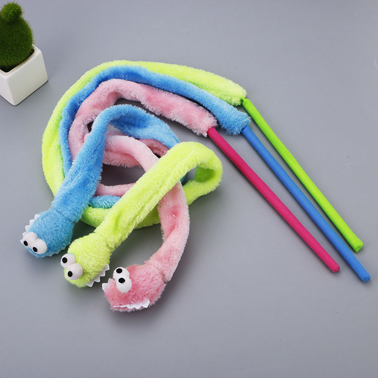 Netter dauerhafter Cat Toy Teaser Snake Shape Kitten-Plüsch-Stab 31g