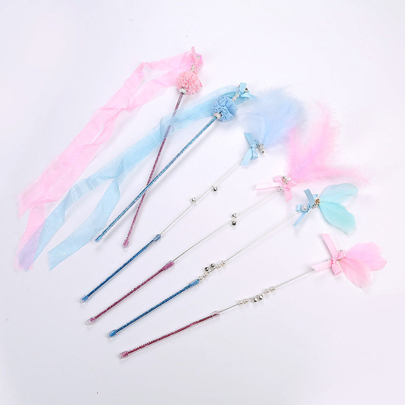 Wechselwirkende Feder-Cat Pet Toys Wand Plastic-Fee Cat Teaser Stick