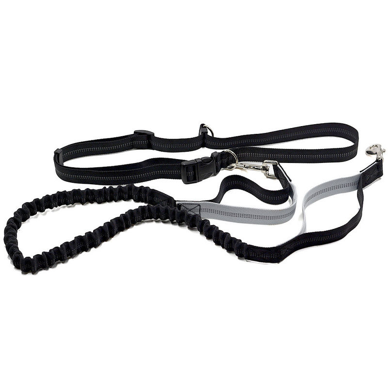 Einziehbare Seil-reflektierende Hundegeschirr-Taillen-Gurt-Doppelgriff-elastische Federelement-Handfreie Hundeleine