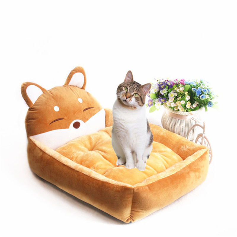 Moderner Schnitt-bequemes Haustier-Bett-Sofa Yellow Gray Cartoons Pet-Schlafenbett 1600g