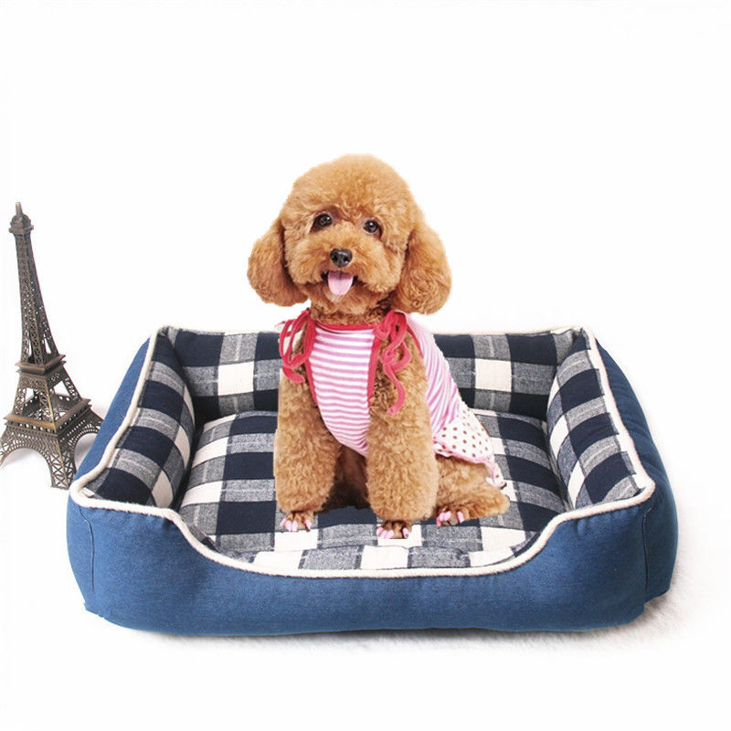 Warmes weiches haus-Hundehütten-Nestkomfort-Hundebett der Gitterquadrat-Hundematten-740g Innen
