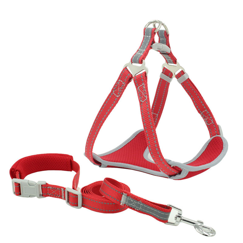Breathable Mesh Reflective Leash And Collar stellte Brustgurt-Zugkraft-Satz-Hundehalsring-und Leinen-Ausrüstung ein