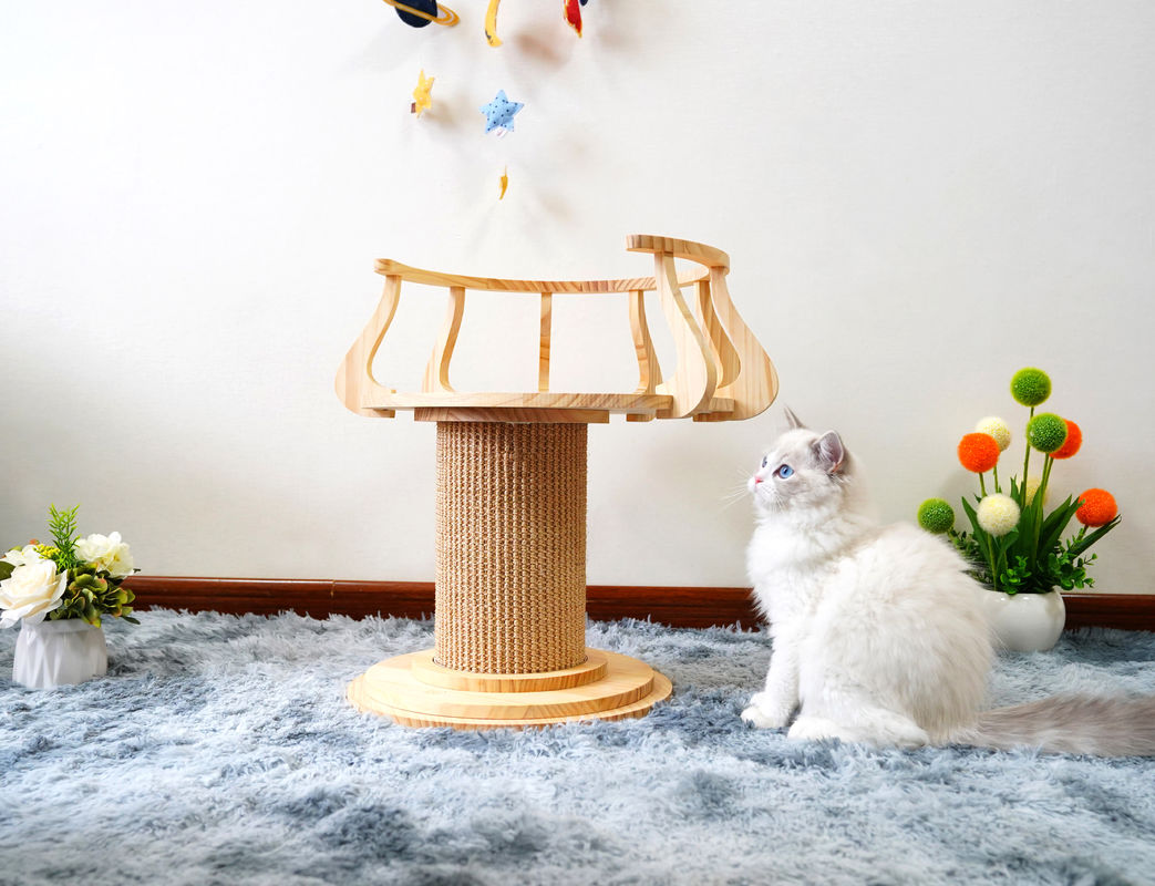 Freundliche hölzerne verkratzende Cat Climbing Tree Tower Cat Foto-Tabelle L Größe 72cm M 62cm Eco