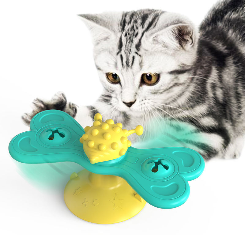 TPR-Haustier-wechselwirkendes Kitten Toys Spinning Windmill Cat-Spielzeug