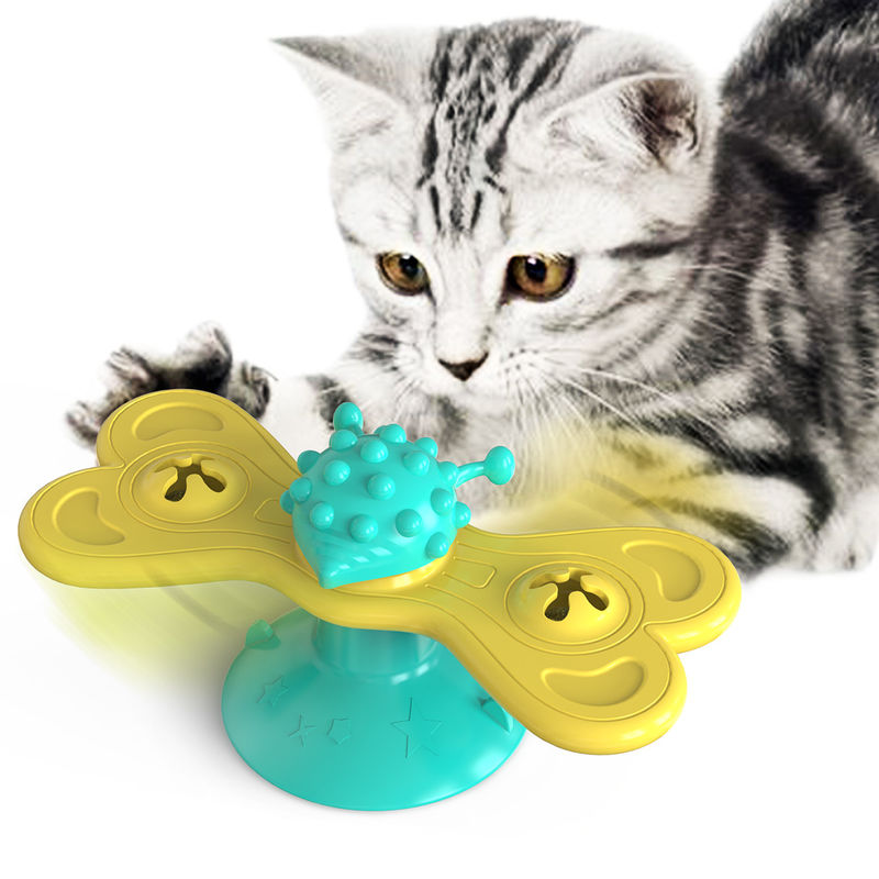 TPR-Haustier-wechselwirkendes Kitten Toys Spinning Windmill Cat-Spielzeug