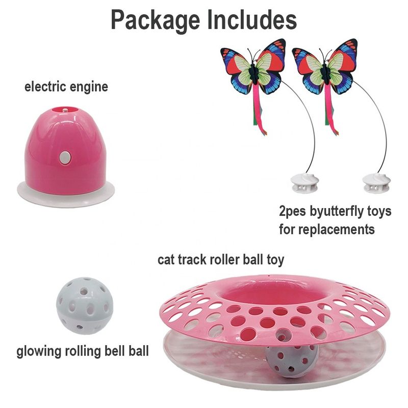 Wechselwirkende Cat Automatic Teaser u. Prüfsystem Kitten Toys With Spinning Butterfly