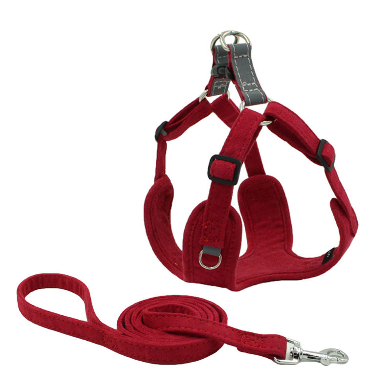 Veloursleder-reflektierender Hund und Leine Kit Traction Suit Dog Leash spannen explosionssicheres Hundeleinen-Satz-Westen-Geschirr vor