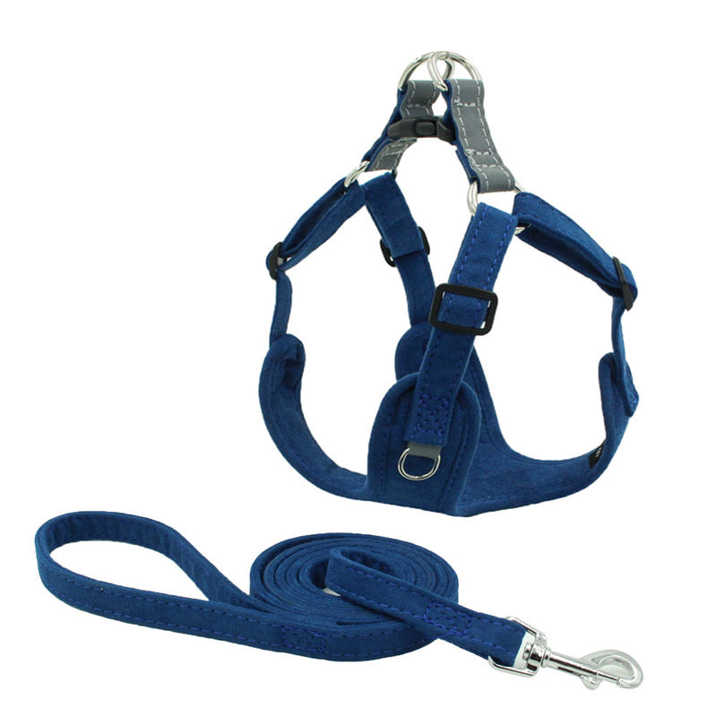 Veloursleder-reflektierender Hund und Leine Kit Traction Suit Dog Leash spannen explosionssicheres Hundeleinen-Satz-Westen-Geschirr vor