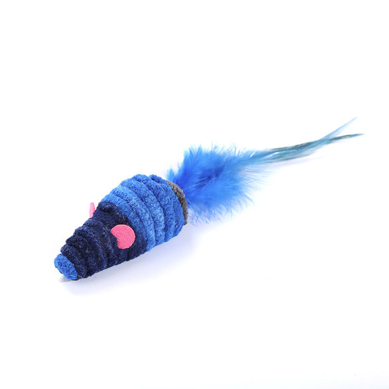 Selbsterregte Cat Pet Toys Dark Blue-Feder-Maus Cat Toy Anti Depression