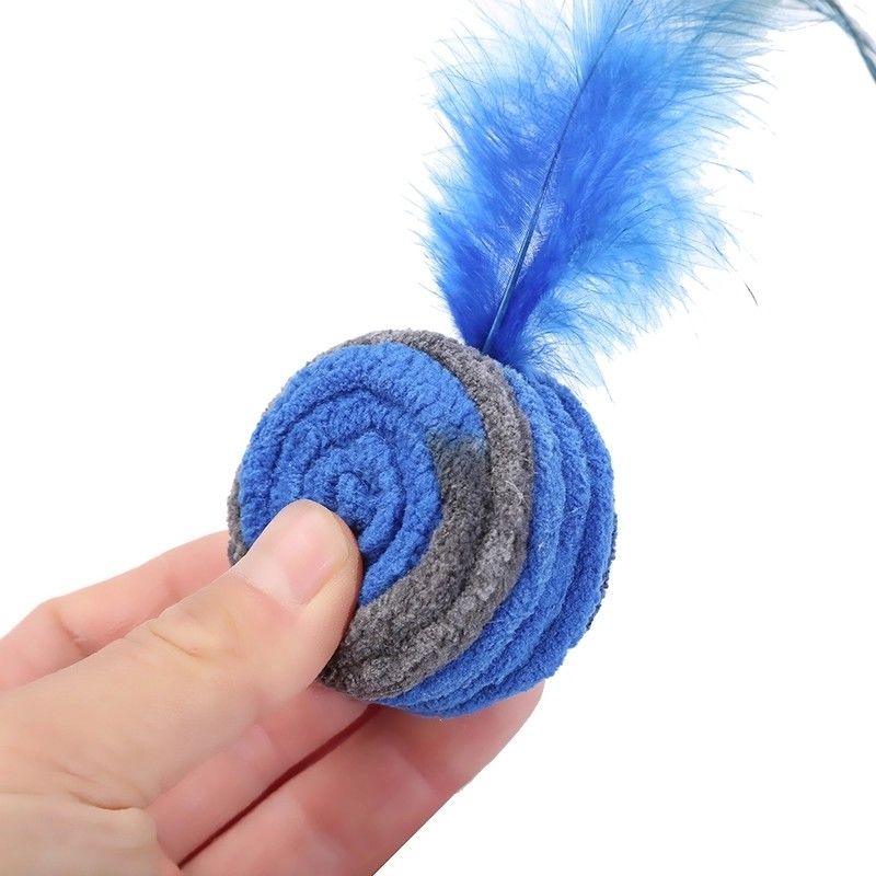Selbsterregte Cat Pet Toys Dark Blue-Feder-Maus Cat Toy Anti Depression