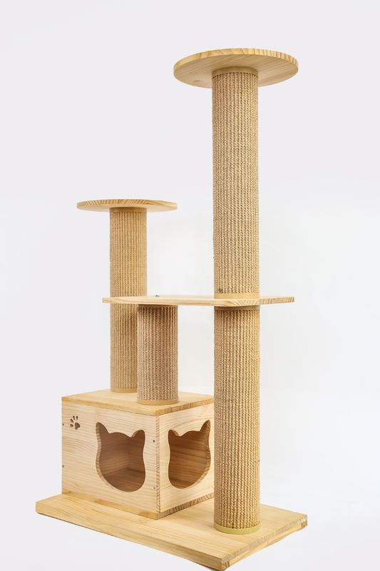 Treppen-Haustier-Aufstiegs-Luxusbett Soems u. ODM hölzernes Cat Climbing Tree Furniture Safety