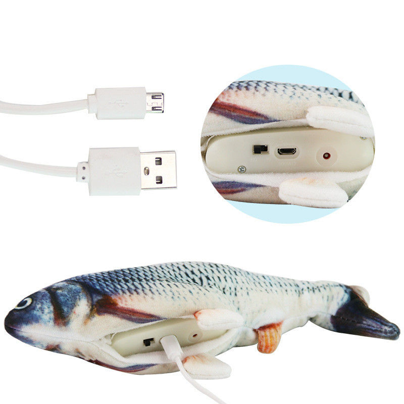 Elektrischer schlaffer Fisch Cat Toy Simulation Wiggle Fish Catnip spielt Plüsch, den wechselwirkender beweglicher Tanzen-Fisch für Katzen spielt