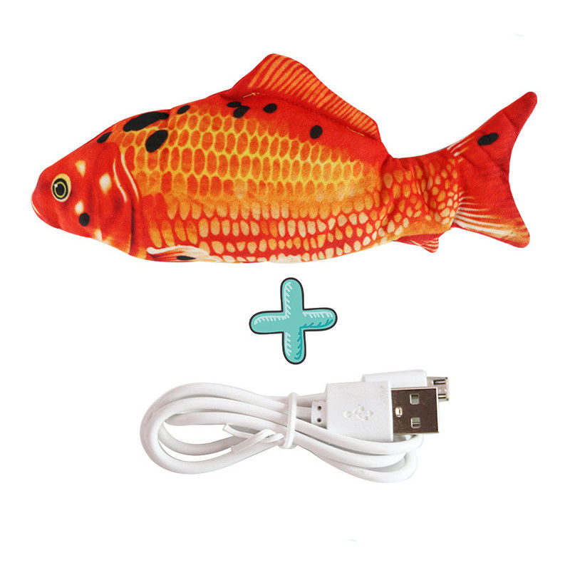Elektrischer schlaffer Fisch Cat Toy Simulation Wiggle Fish Catnip spielt Plüsch, den wechselwirkender beweglicher Tanzen-Fisch für Katzen spielt