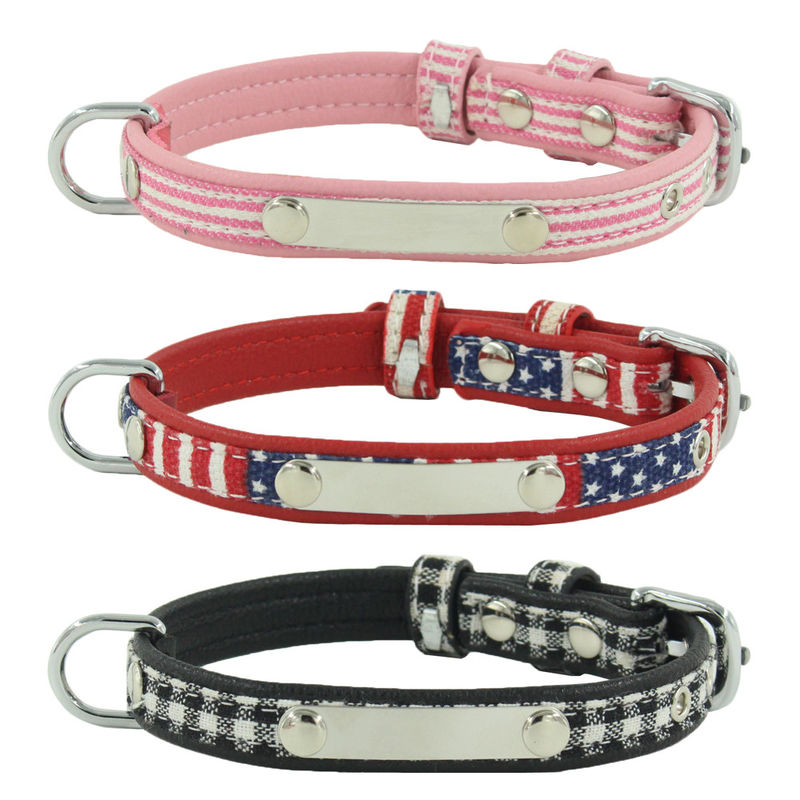 Kundengebundener Druck personifizierte Logo Dog Collar Adjustable Pet-Hundhals-Gurt