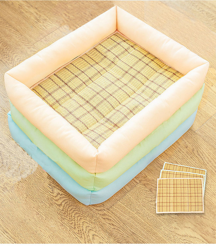Abkühlendes Welpen-Schlafenbett Straw Bamboo Cozy Summer Dog-Bett-650g