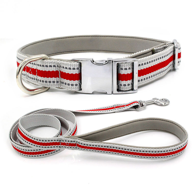 Bequeme Zink-Legierungs-Zugschnur-Welpen-Führung und Kragen stellten reflektierende Band-Hundeleine ein