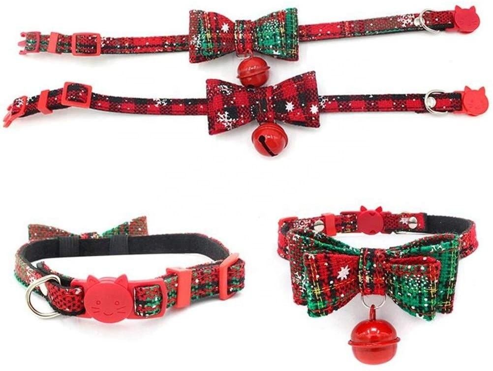 BSCI-Kragen-Leinen-Geschirr stellte abgespaltenes justierbares Sicherheits-Weihnachten Cat Collar Bell ein